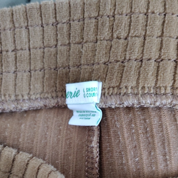 Women's Tan Corduroy Flare Pajama Pants - Picture 2 of 4